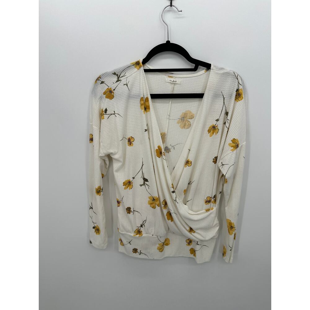 Maurices Womens Floral Faux‎ Wrap Top Size S Cottagecore Soft Girl Prairie Chic